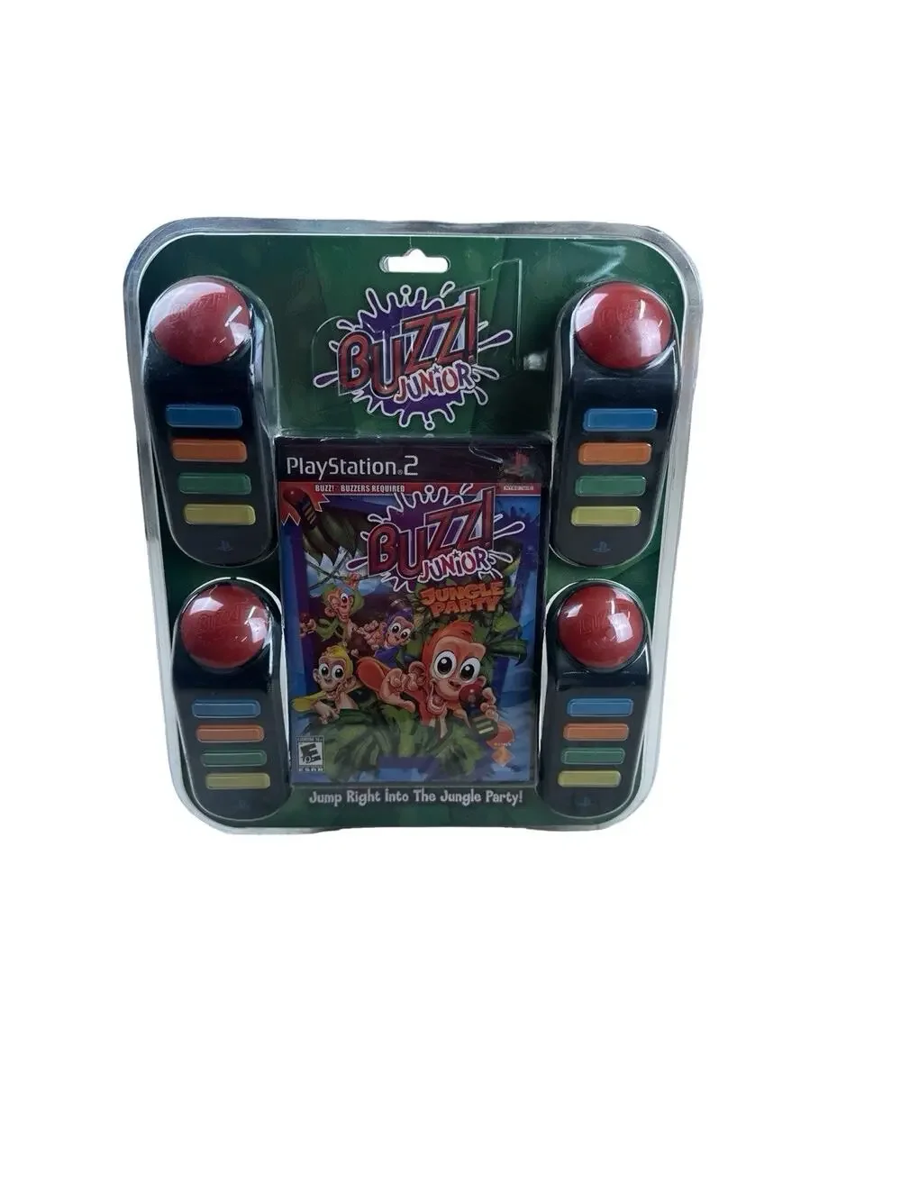 PS2 Buzz Junior Jungle Party Bundle Sony New Factory Sealed 4 Buzz Controllers